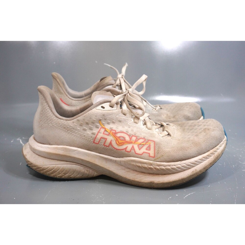 Hoka Mach 6 Women's Running Shoes Size 8.5 White Coral 1147810 Training Sneakers